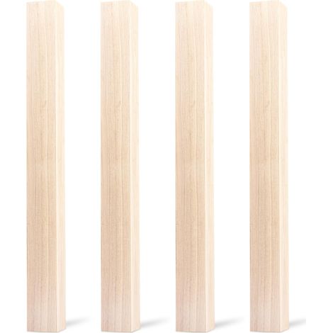 Lot de 4 pieds de table de salle à manger en bois massif brut pour banc, table basse, table à manger, chaise, bureau, îlot de cuisine, 73 cm, lavande (1/5)