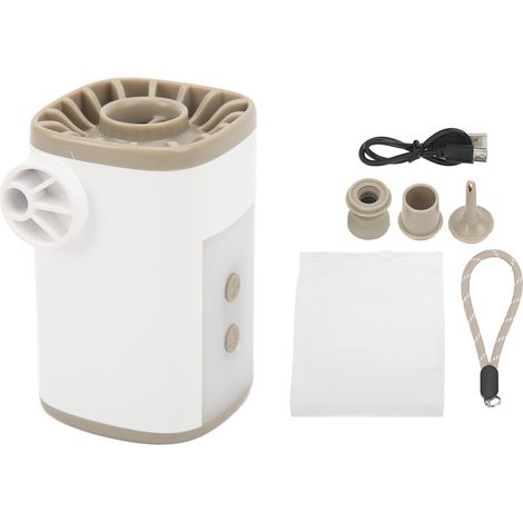 Pompe à air portable 2 buses 2 modes batterie 3600mAh recharge USB multifonction pour matelas avec lumière LED (1/5)