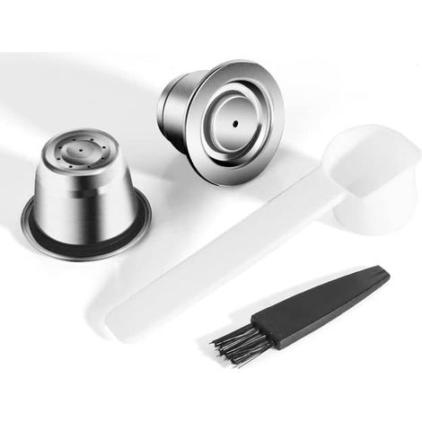 2 filtres à capsules réutilisables en acier inoxydable pour Nespresso Lattissima, Inissia, Essenza. (1/5)