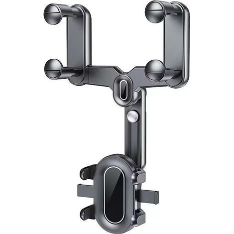 Autotelefonhalter Rückspiegel, 360° Drehbarer Autotelefonhalter Flexibler Einziehbarer Autotelefonhalter für 4 bis 7 Zoll Smartphone