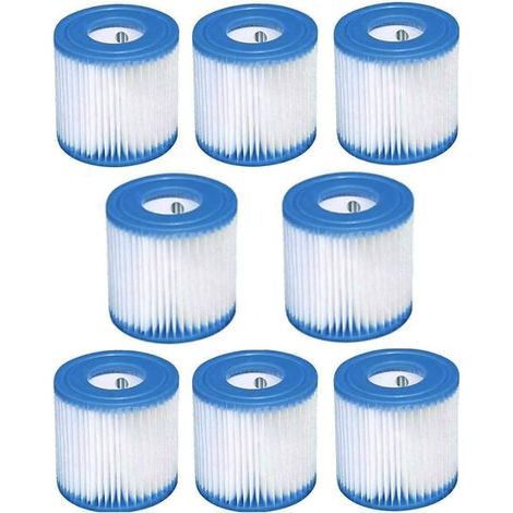 Set of 8 Replacement Filter Cartridges Compatible with Intex 28601/28602 Filter Cartridges for Intex Type H 29007E - for Above Ground Pools