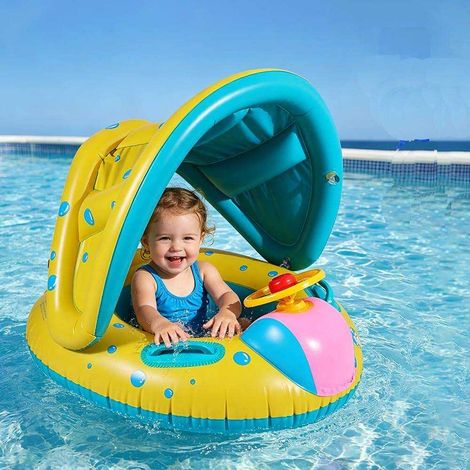 Flotadores infantiles para piscina, aros de natación infantiles con parasoles, juguetes acuáticos para bebés y accesorios para niños de 6 a 36 meses. (1/3)