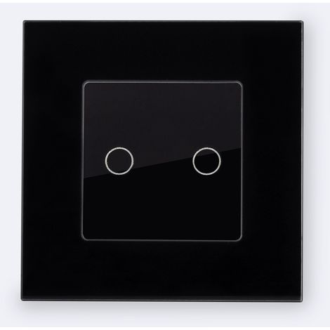 Schalter Touch Doppelt mit Glasrahmen Modern Schwarz