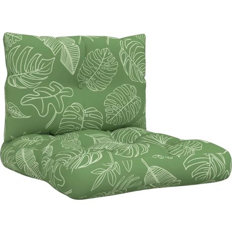 Coussins de palette lot de 2 motif de feuilles tissu Oxford (1/5)