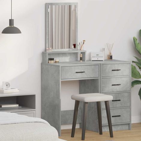 Schminktisch Beton Grau 50 x 41 x 140 cm Holzwerkstoff