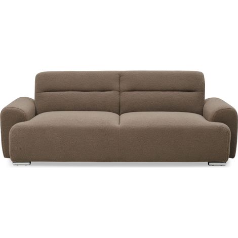 Canapé-lit clic-clac 3 places confort Lucille Tissu bouclette Taupe