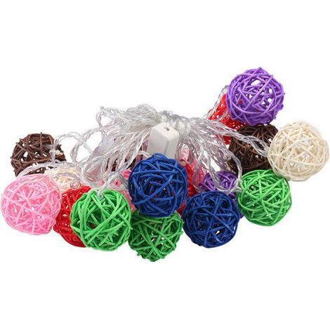 Guirlande Lumineuse - Rotin - 3 M - 20 Ampoules - USB - Blanc Chaud - Décoration Intérieure Extérieure (1/5)