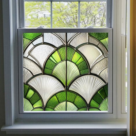 Film de confidentialité coloré pour vitres, 50×50cm, pour la décoration de fenêtres en verre, film à adsorption électrostatique. (1/5)