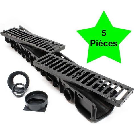 5 Caniveaux 1 mètre avec grille de protection fonte max. 12,5 tonnes (1/5)