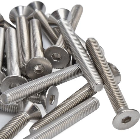 Lot de 30 vis à tête fraisée hexagonale M10 x 80 mm en inox A2, boulons à six pans creux pour fixation industrielle (1/5)