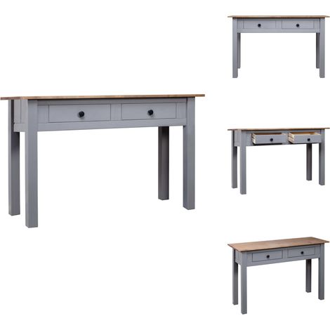 Konsolentisch Grau 110x40x72 cm Kiefernholz Panama - Konsolentisch - Holzmöbel - Kiefernholz - Grau - Wohnzimmerschrank