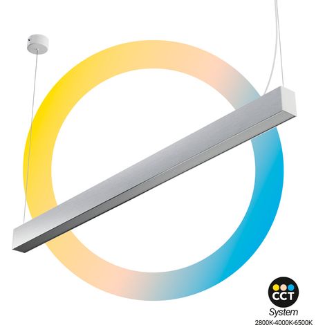 Lámpara Lineal LED DOB CCT - 60W - 180cm - 120lm/W - PVC -