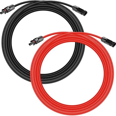 Cable de extensión, 1000 V CC, resistente al agua IP67, rango de temperatura de -40 °C a +125 °C, 10 AWG (6 mm²), vida útil de diseño de 25 años. (1/5)