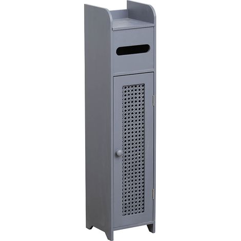 Meuble réserve et dérouleur WC cannage gris (1/2)