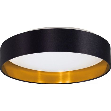 Eglo Iluminación Plafón LED redondo MASERLO 2 negro y oro 20W 3000K 2400lm Ø380mm