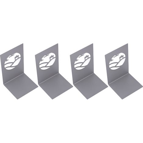 Lot de 4 serre-livres créatifs en métal, serre-livres pour étagère, pavillon (1/5)