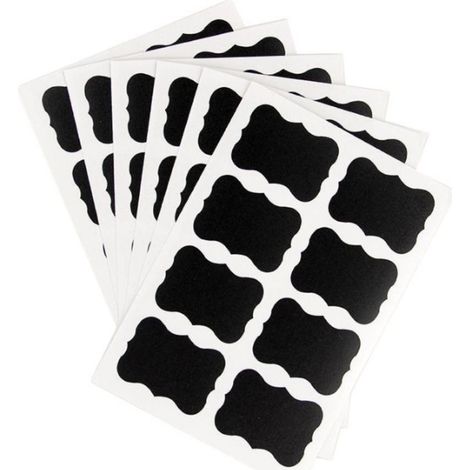 40 étiquettes tableau noir imperméables : étiquettes autocollantes pour bocaux en verre et projets de loisirs créatifs (1/5)