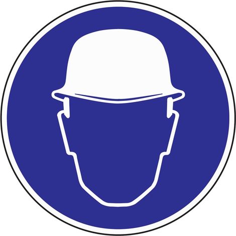 Signe d'obligation ASR A1.3/BGV A8 ( 3000277505 ) Utiliser la protection de la tête 10 pièces