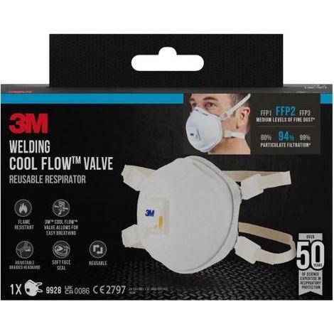 3m mascarilla humo soldadura con valvula ffp2 9928-1 7100328360