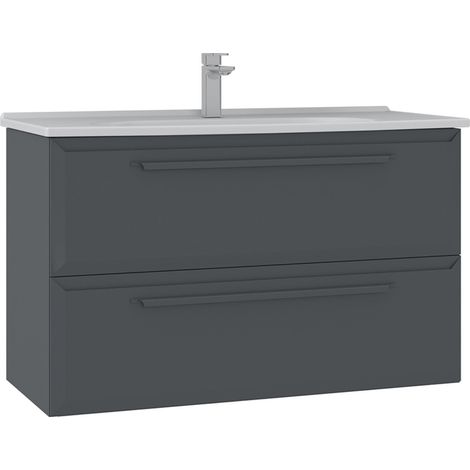 Mobile lavabo "Nuvola 100 v2" - 100 x 50 x 62 cm - Antracite (1/5)