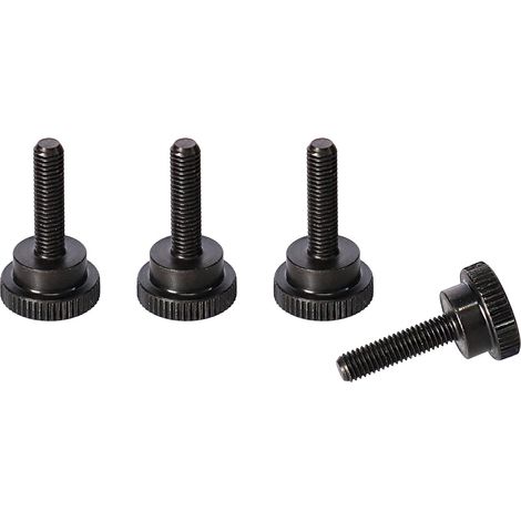 Rändelschrauben mit Schulter – 4er-Pack – Geschwärzter Stahl – Werkzeuglose manuelle Befestigung – Für mechanische Montage – M6 x 19 mm (1/5)