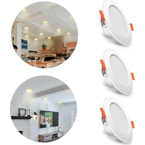 6pcs Spots LED Encastrables 4000K Blanc Neutre, Plafonniers Fins avec Boîte de Jonction, Installation Facile pour Maison, Bureau, Cuisine, Couloir (1/5)