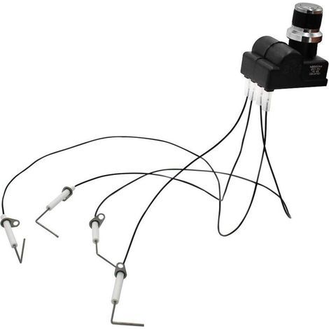 Grill ignition kit - Four outlets with spark plug - with wire: (Four electrodes) (1/4)