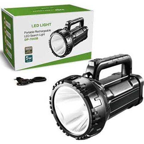 TrAdE Shop Traesio - Torcia Lampada Faro Portatile Led 5w Batteria Luce Emergenza Doppia Impugnatura - (1/5)