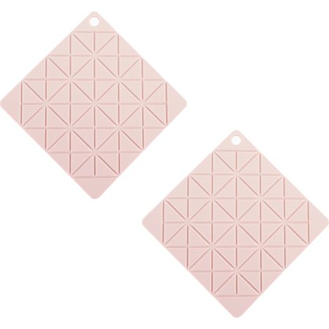Maniques géométriques en silicone gris, dessous de plat ronds, dessous de plat chauds (lot de 2), tapis d'égouttage, ouvre-bocal antidérapant, plateau à ustensiles (rose, carré)