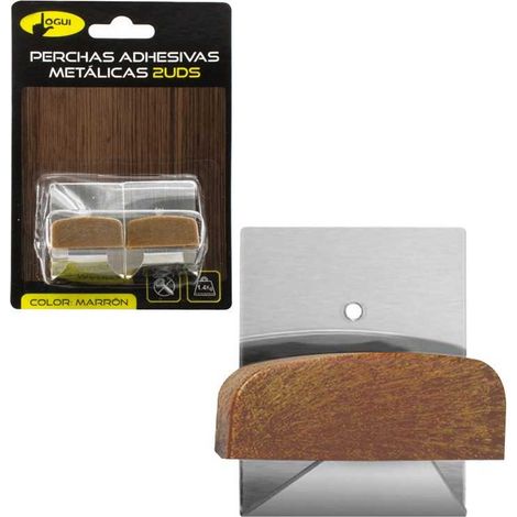 Percha adhesiva metal miel de acero inoxidable, fácil instalación y diseño minimalista - MARCA