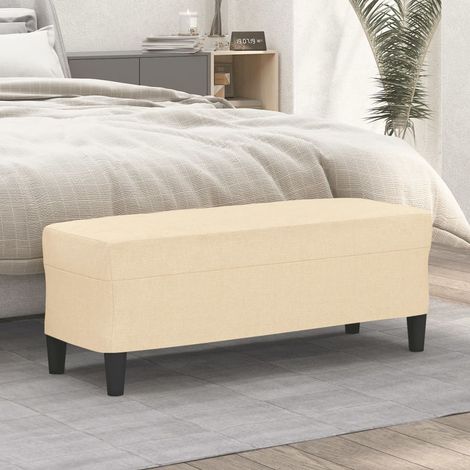 Sitzbank Creme 100x35x41 cm Stoff
