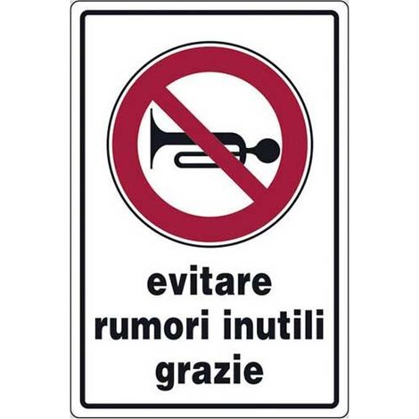 Cartello evitare rumori inutili cm 20X30 (1/2)
