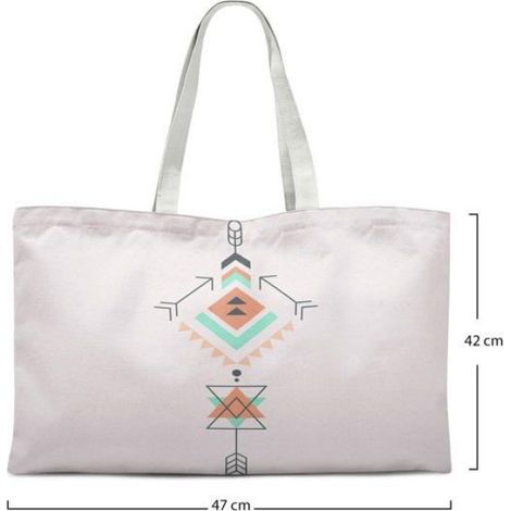 Tote bag en coton Bonamaison 47 x 42 cm – sac shopping réutilisable à anse épaule (1/4)