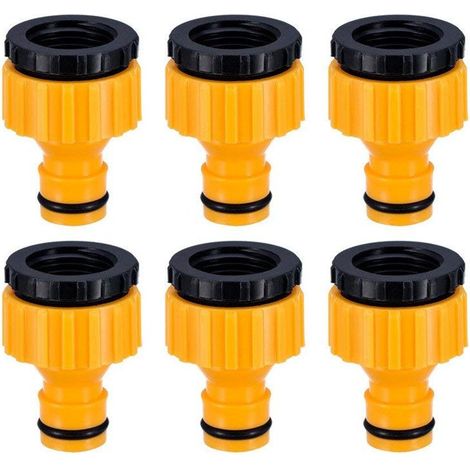 Plastique 4/6 BSP 2in1 Nez de Robinet d'arrosage à Visser débit Tap Connector Threaded Faucet Adapter 6 Pack