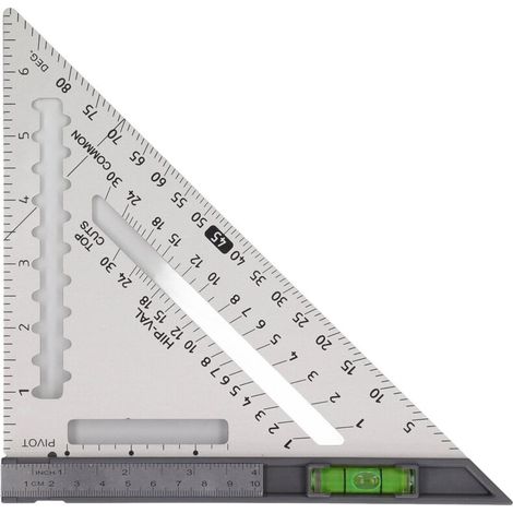 Équerre d'arpenteur triangulaire démontable de 18 cm avec nivelleur en aluminium haute précision pour menuiserie (1/5)