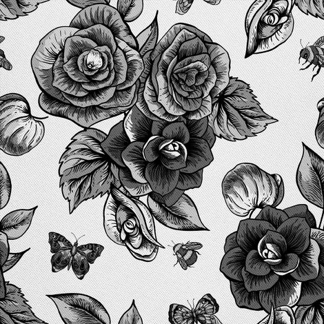 Telas decorativas para exteriores oxford - Motivo monocromo Rosa I DX611 (1/5)