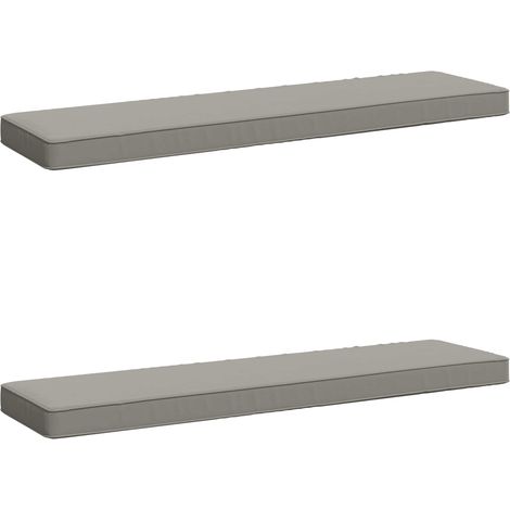 Coussins de banc 2 pièces VUGHT 2 pcs 100 % polyester Gris vidaXL