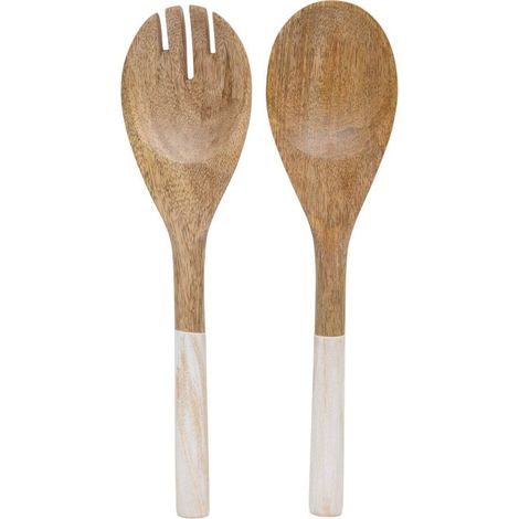 Zweifarbiges Salatbesteck „Ava“, L 28 cm, weiß - Atmosphera créateur d'intérieur (1/4)
