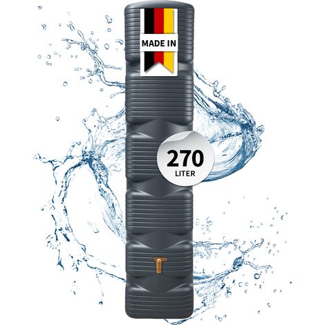 4rain QUADRO Wandtank 270 Liter graphite grey