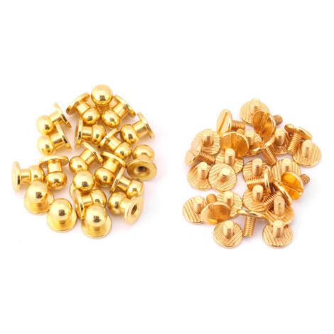 20 rivets en cuivre massif pour accessoires cuir DIY, tête ronde dorée 10x8mm (1/5)