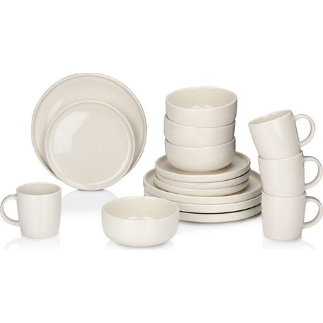 Vajilla Alpina Crema Cerámica 16 Piezas (4 Unidades) (1/2)