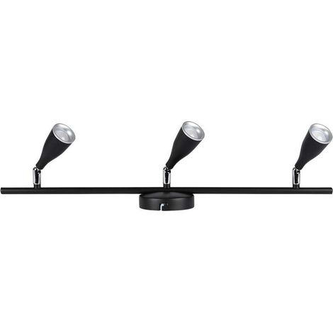 LED Deckenleuchte Deckenlampe Spots verstellbar 3-flammig schwarz Strahler L60cm (1/5)