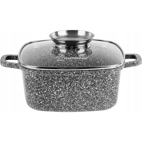 Maceta cuadrada de 26 cm. Granite Masterpan MP-2109 con tapa. (1/5)