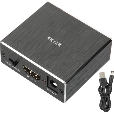 Extracteur Audio HDMI 4K vers SPDIF et Jack 3.5 mm - Convertisseur Audio Optique Numérique (1/5)