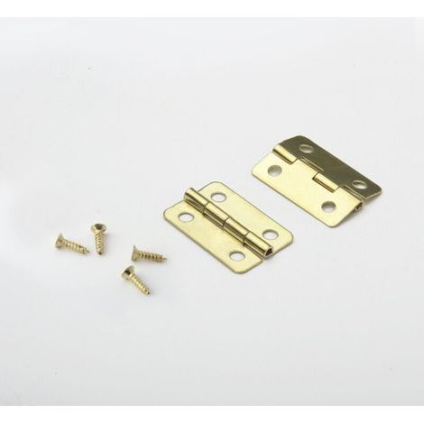 or-50pcs Petits Mini Charnières 18 x 16 mm Charnière Plate Cabinet Porte Tiroir Coffre Charnière DIY Accessoires Connecteurs avec 200 Vis (1/4)