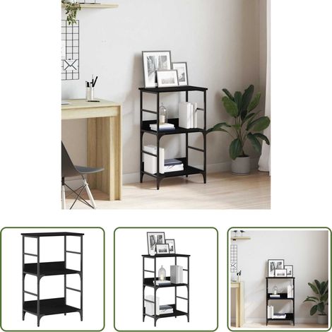 vidaXL Bücherregal Schwarz -  Bücherregal Schwarz Eichen-Optik 50 x 33 x 82 cm Holzwerkstoff (1/5)