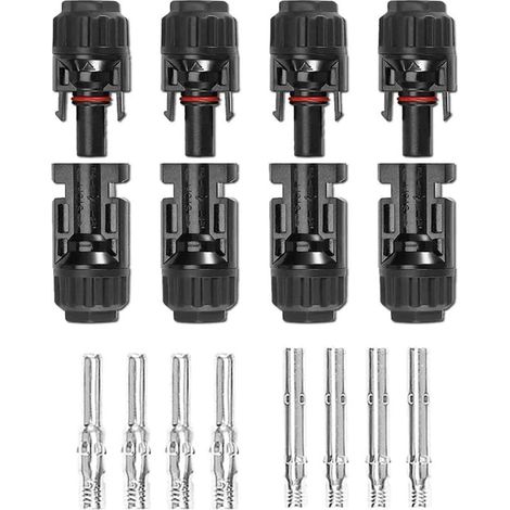 Lot de 4 paires de connecteurs solaires IP67 étanches - Connecteurs PV pour câble solaire de 6 mm² - Avec outil de montage (4 paires) (1/5)