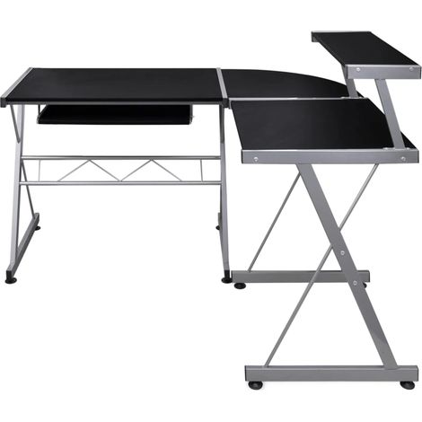 Maison Exclusive - Eck-Computertisch Schwarz 132x112x99 cm Holzwe