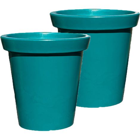 Pot de fleurs rond xxl delight 200l - lot de 2 - plast'up rotomoulage (1/2)