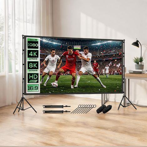 Toile de projection 120 avec trépieds aluminium Polyester 16:9 (1/5)